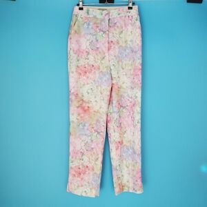 H&M Size 4 Light Floral Cropped Trousers
